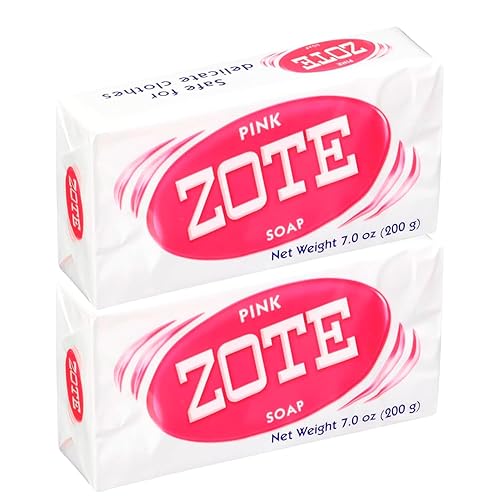 Zote Laundry Soap Pink Bar, Stain Remover Laundry Detergent for Clothes, Light & Fresh Scent, (2 Pack) 400 grams by 4K Logistics