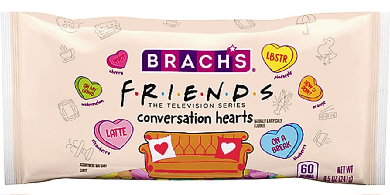 Valentines Day Friends Conversation Hearts Candy, Pack of Heart Shaped Valentine's Day Little Candies Variety Fruity Flavors with Soko Smiles Pocket