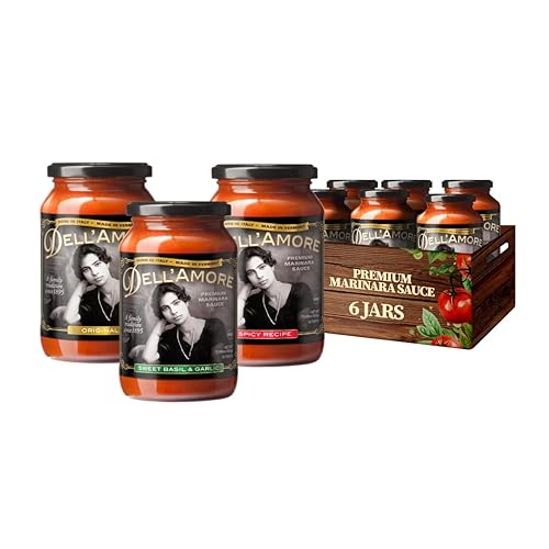 Dell'Amore Premium Marinara Sauce, Homemade Pasta Sauce Low Sodium - No Added Sugar - Family Recipe with Fresh Ingredients - Assorted Pack (Original
