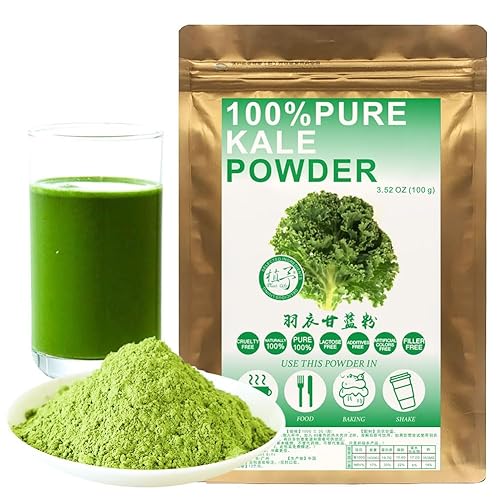 Plant Gift 100% Pure Kale Powder Natural Collard Greens Powder, Great Flavor for Drinks, Smoothie, Yogurt, Baking, Cookies, and Beverages, Non-GMO