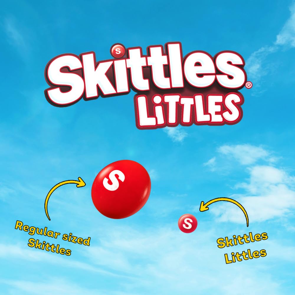 SKITTLES Littles Original Chewy Candy Mega Tube Resealable On the Go Treat for Road Trips, Lunch Treat, Movie Night Snack , Share Size, 1.9 oz Tube