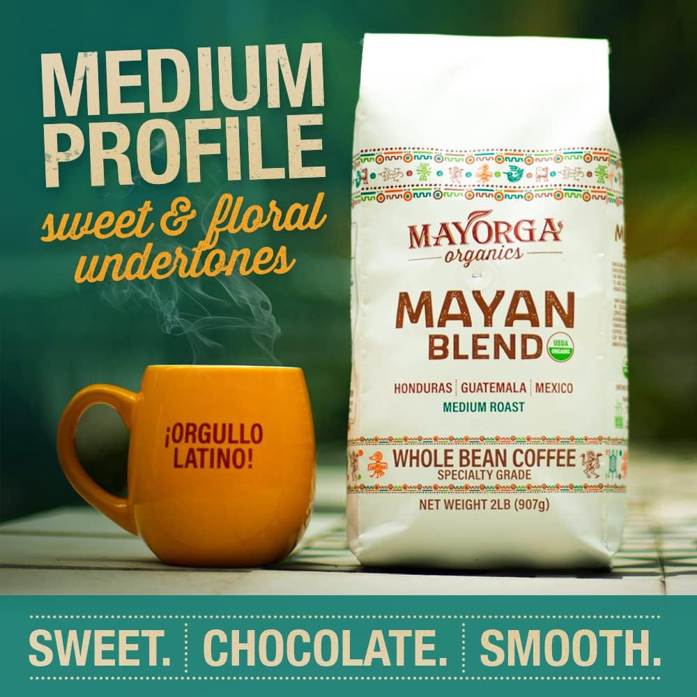 Mayorga Dark Roast Coffee Gift Pack of 3, 12 oz bags- Mayan Blend, Cubano Roast and Muy Macho - 100% Arabica Café Whole Coffee Beans - Smoothest