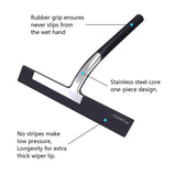 RICHMIRTH Silicone Rubber Blade Shower Squeegee 9" in Width Window & Car Squeegee for Shower, Glass, Window (Black, 9 Inches)