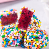SEOJU Crunchy Gummy Clusters Candy, Tangy, Sweet, Gummy & Crunchy Rainbow Mix, Grape Flavors Rainbow Soft Crystal Jelly Candy, Mini Granular Assorted