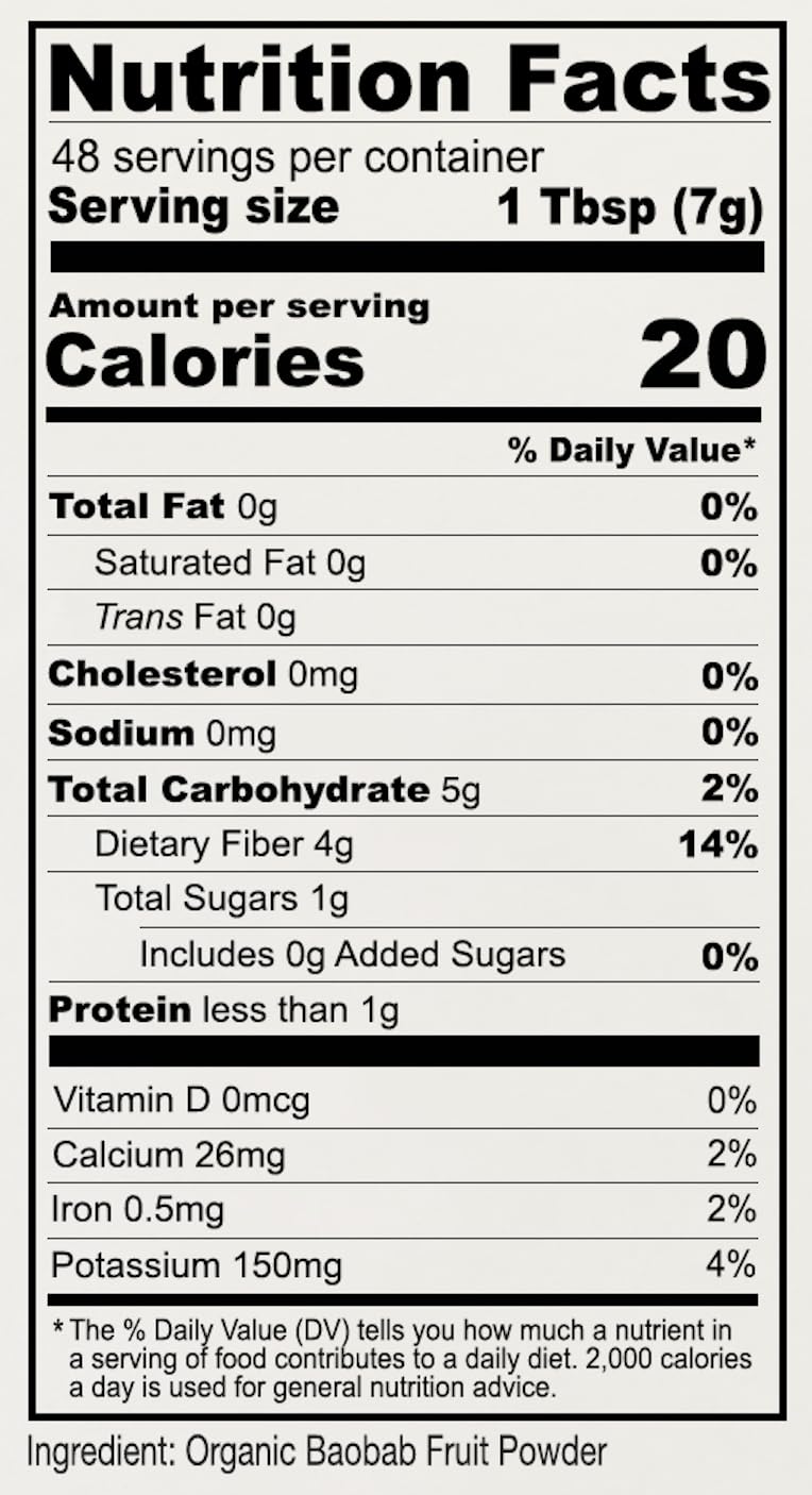 Anthony's Organic Baobab Fruit Powder, 12 oz, Gluten Free, Non GMO