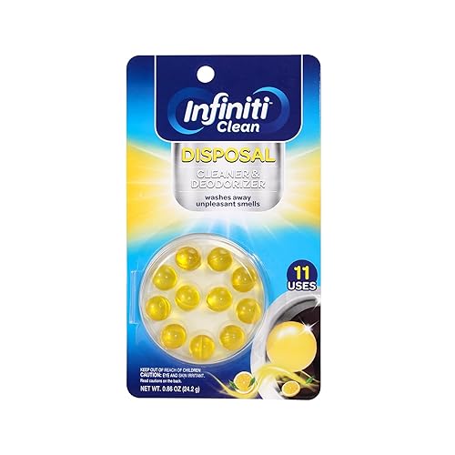 Infiniti Clean Garbage Disposal Cleaner & Deodorizer - Lemon Scent, Foaming Action, Eliminates Odors & Residue, 0.86 oz