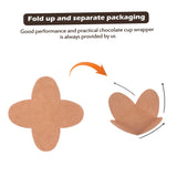 COLLBATH 100pcs Kraft Paper Chocolate Holder Trays Compartment Design for Elegant Candy Wrapping and Decorative Packaging for Events and