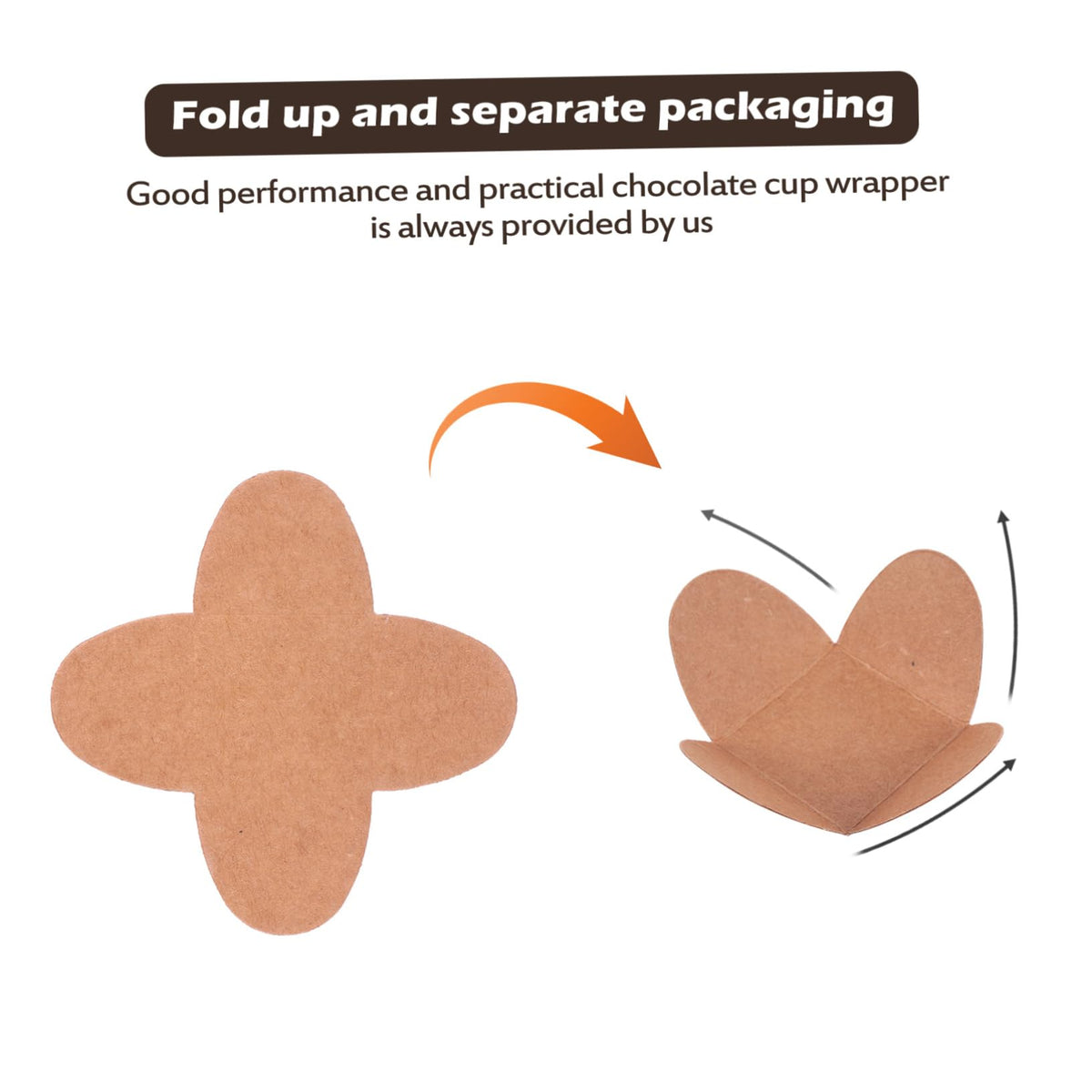 COLLBATH 100pcs Kraft Paper Chocolate Holder Trays Compartment Design for Elegant Candy Wrapping and Decorative Packaging for Events and