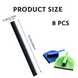 8 Pcs Dustpan Edge Replacement, 26cm Garbage Shovel Closing Edges Straps Garbage Shovel Rubber Lip Strip Plastic Strip Replacement for Dustpan Edge