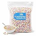 Dehydrated Mini Marshmallow Bits - 3 lb Bulk Bag - Colorful Crunchy Marshmallow Pieces - Perfect for Cereal, Hot Chocolate, Baking, Desserts, and Ice