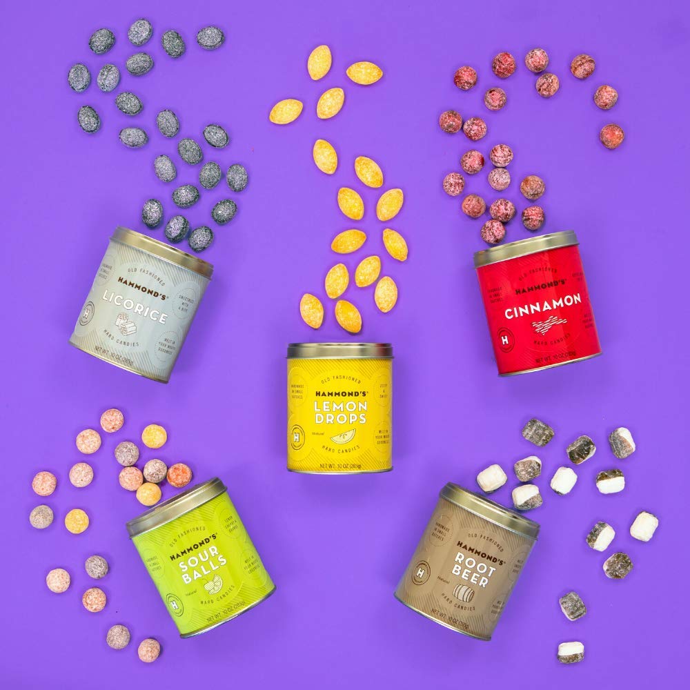 Hammond’s Old Fashioned- Sour Balls Pantry Candies 2-10 Ounce Tins. Our Natural Sour Drops are Handmade in Small Batches- Using the Finest