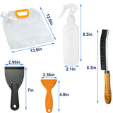 10 Pcs Reusable Tombstone Cleaner Kit for Grave Cleaning Includes Oversize 1.3 Gal Water Bag, Scraper, Brushes, Sponge, Towel, Gloves - Professional