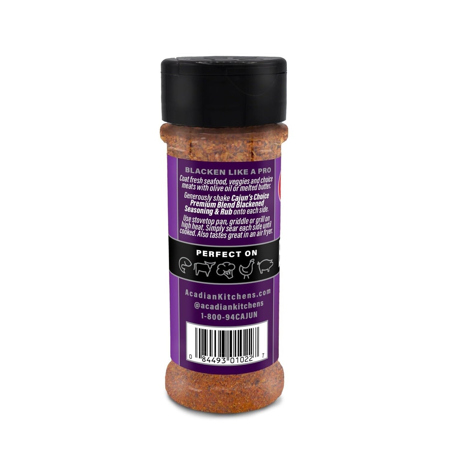 Cajun's Choice Blackened Seasoning - 2.75 oz Jar, All Natural, Low Salt, Gluten-Free - Authentic Louisiana Spice for Fish, Wings & BBQ