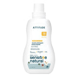 ATTITUDE Baby Laundry Detergent, EWG Verified, Plant and Mineral-Based Formula, HE Compatible, Vegan Household Products, Unscented, Sensitive, 33.8 Fl
