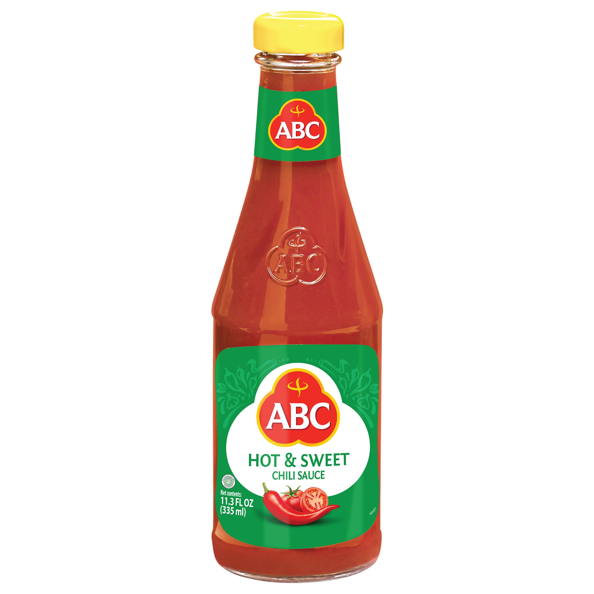 ABC Hot & Sweet Chili Sauce, 11.3 Oz, Spicy Sriracha Style Sambal, No MSG, Umami Flavor, Indonesian BBQ Dip Made with Chili & Garlic