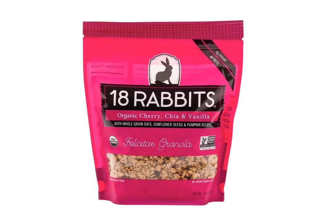 18 Rabbits Organic Felicitas Granola, Vanilla, Cherry and Chia, 12-Ounce Bags (Pack of 3)