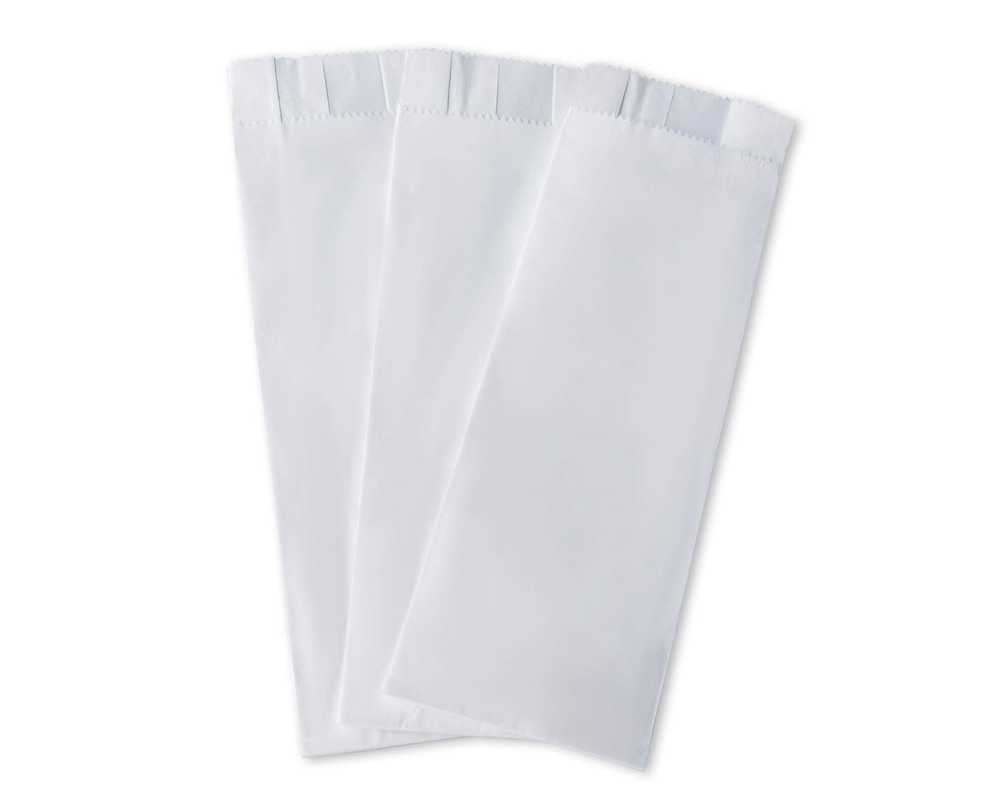 100 Pack 100% White Kraft Paper Bags, 2.75 x 10 inches White Plain Bag Kitchen Cutlery Utensils Holder (Box of 100 pcs)