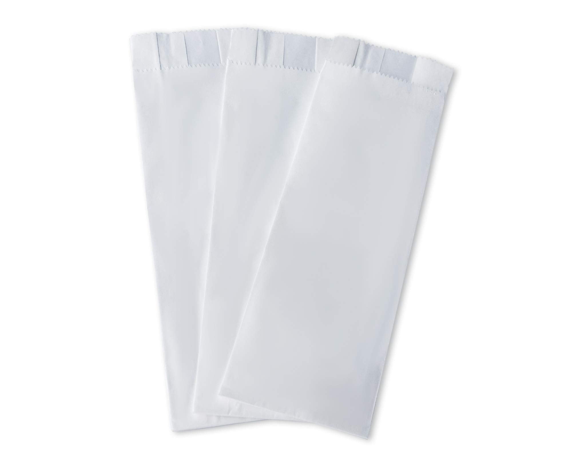 100 Pack 100% White Kraft Paper Bags, 2.75 x 10 inches White Plain Bag Kitchen Cutlery Utensils Holder (Box of 100 pcs)