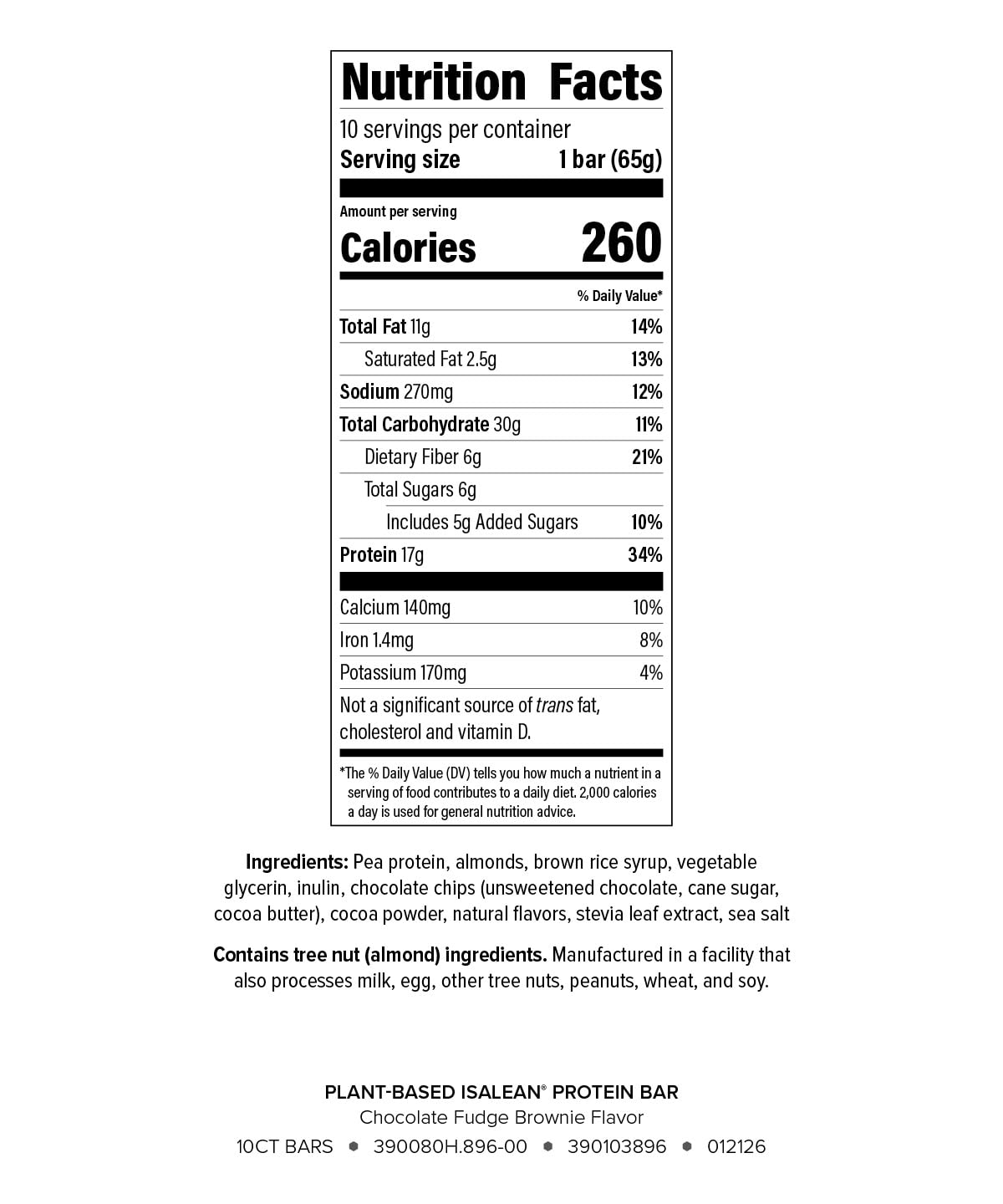 Isagenix Plant-Based IsaLean Protein Bar - Naturally Sweetened Energy Source - Protein Bar with 17g of Pea Protein & 6g of Fiber - Muscle Recovery