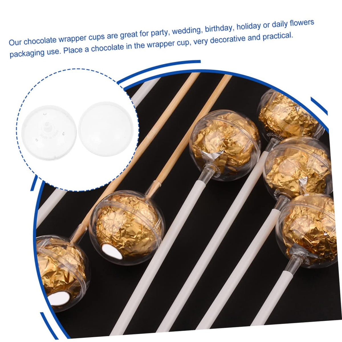Ciieeo 50Pcs Chocolate Wrapping Cups for DIY Bouquets Holders for Valentines Day and Dustproof Packaging for Chocolates and Candies