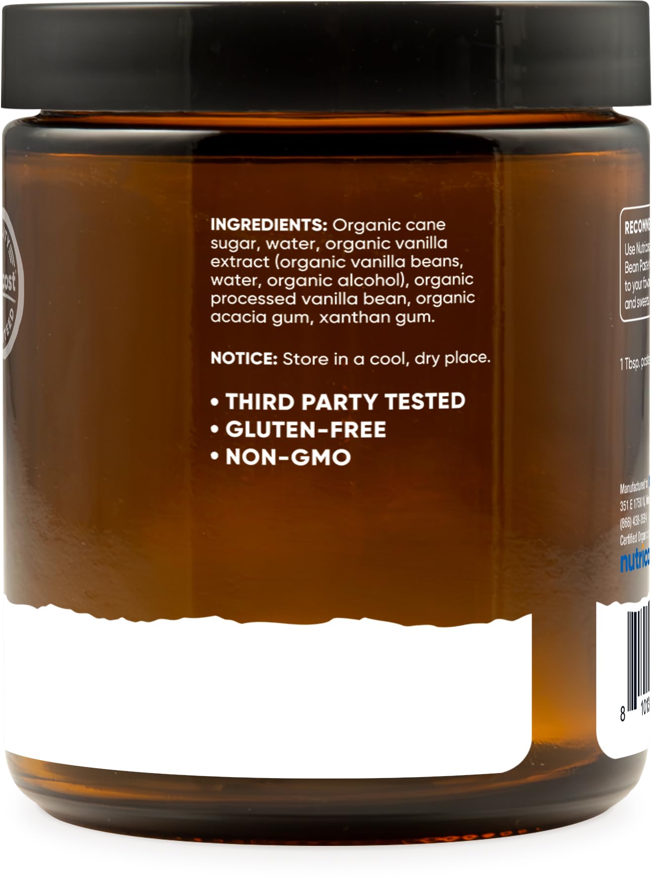 Nutricost Organic Madagascar Vanilla Bean Paste (8 oz) - Vanilla Bean Paste for Baking and Cooking, USDA and CCOF Organic, GMO-Free, Gluten-Free