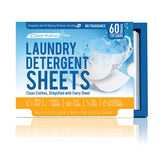 Free and Clear Laundry Detergent Sheets - 120 Loads Unscents Fragrance-Free, Paraben-Free, Plastic-Free, Compact, Liquidless for all Washing Machines