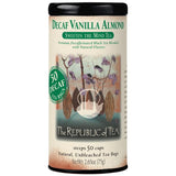 The Republic of Tea - Decaf Vanilla Almond Black Tea Tin, 50 Tea Bags, Environmentally- Friendly Decaffeinated Tea