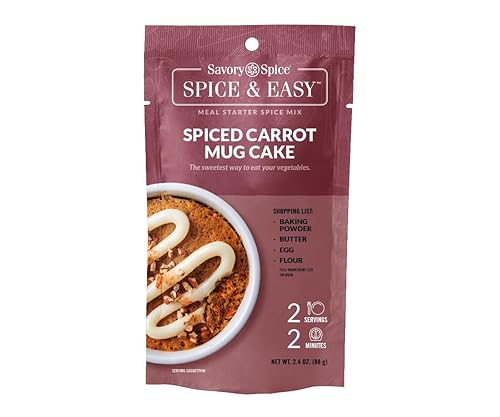 Savory Spice Spiced Carrot Mug Cake Spice & Easy (2.4 oz) - Microwavable Carrot Cake Mix & Starter for Mug Cakes & Mini Cupcakes