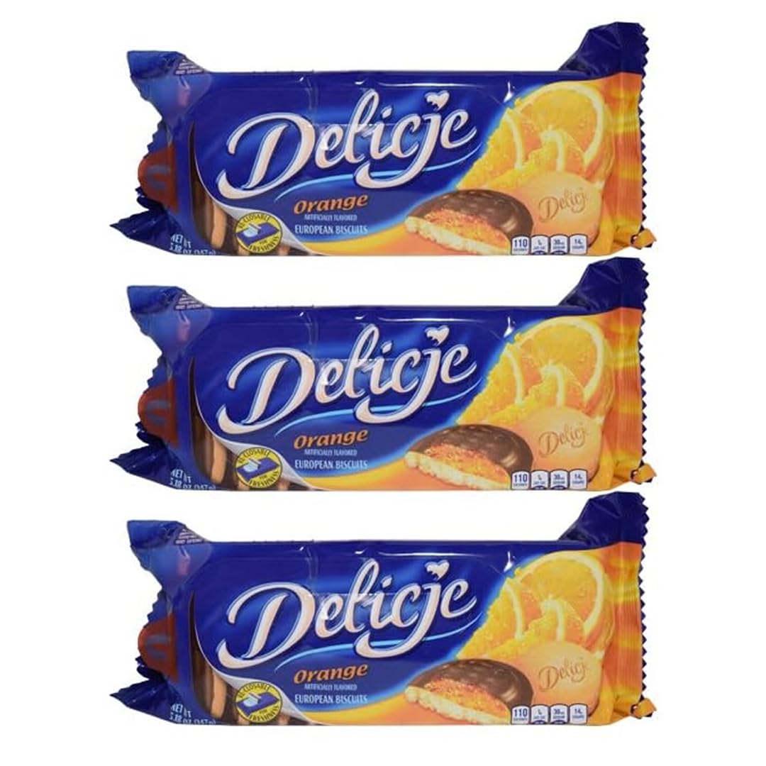 Delicje Orange Flavored Biscuits 147g (Pack of 3)