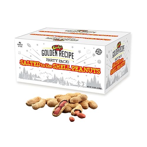 Gurley's Premium Peanuts In-Shell, Fire Roasted & Salted In Shell Peanut, Bulk Party Pack, 10 lb Box - Dry Roasted Peanuts Salty Snack for Events