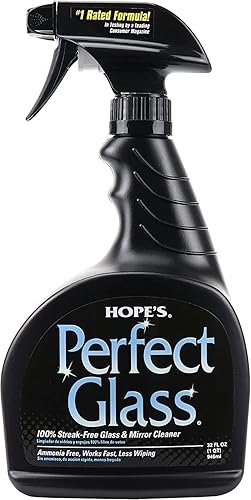 HOPE'S Perfect Glass Cleaner Spray, Streak-Free, Ammonia-Free Window, Mirror, Screen, Tinted Glass, and Shower Door Cleaner, Indoor and Outdoor Glass