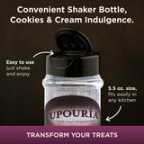 Upouria Cookies and Cream Topping for Coffee, Lattes, Hot Chocolate, Desserts, Gourmet Coookie Taste, Vegan, Gluten-Free, Indulgent Beverage & Dessert