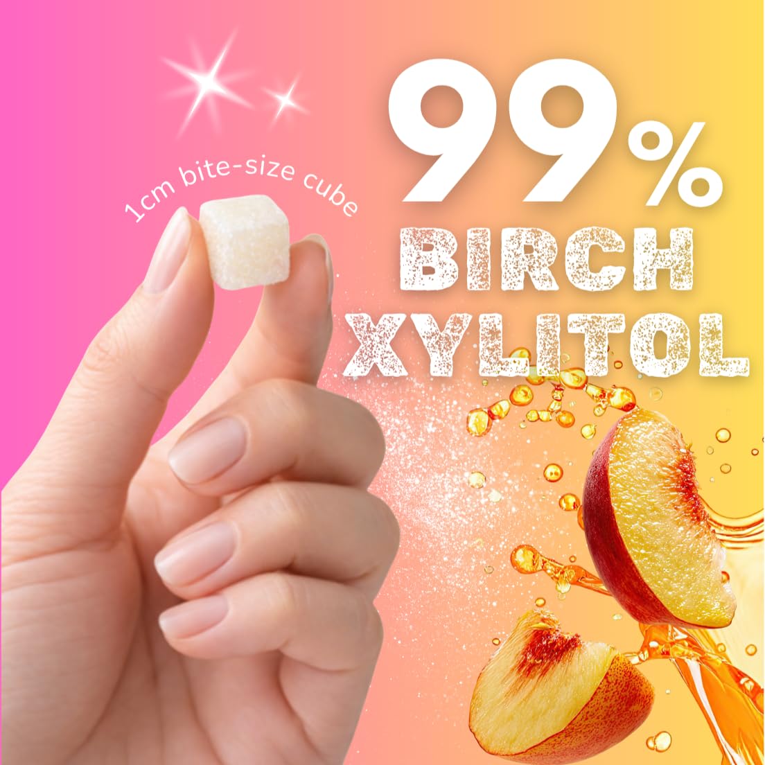 Xylipop Peach - Tooth-Friendly Xylitol Candy | Made with 3 Organic Ingredients | Sugar-Free & Vegan | Cavity-Safe Treat for Kids & Adults | 1.94 oz