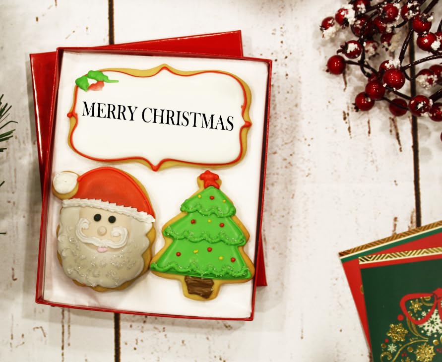 Christmas Cookies, Hand Decorated Vanilla Sugar Cookies, Christmas Gift Basket, Gourmet Holiday Food Gift Box, Christmas Gifts, For Women, Him, Her