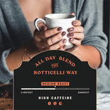 Botticelli USDA Organic All Day Blend Medium Roast Single Serve Coffee Pods, High Caffeine, Compatible with Most K-Cup Brewers, 12 Count, Notes