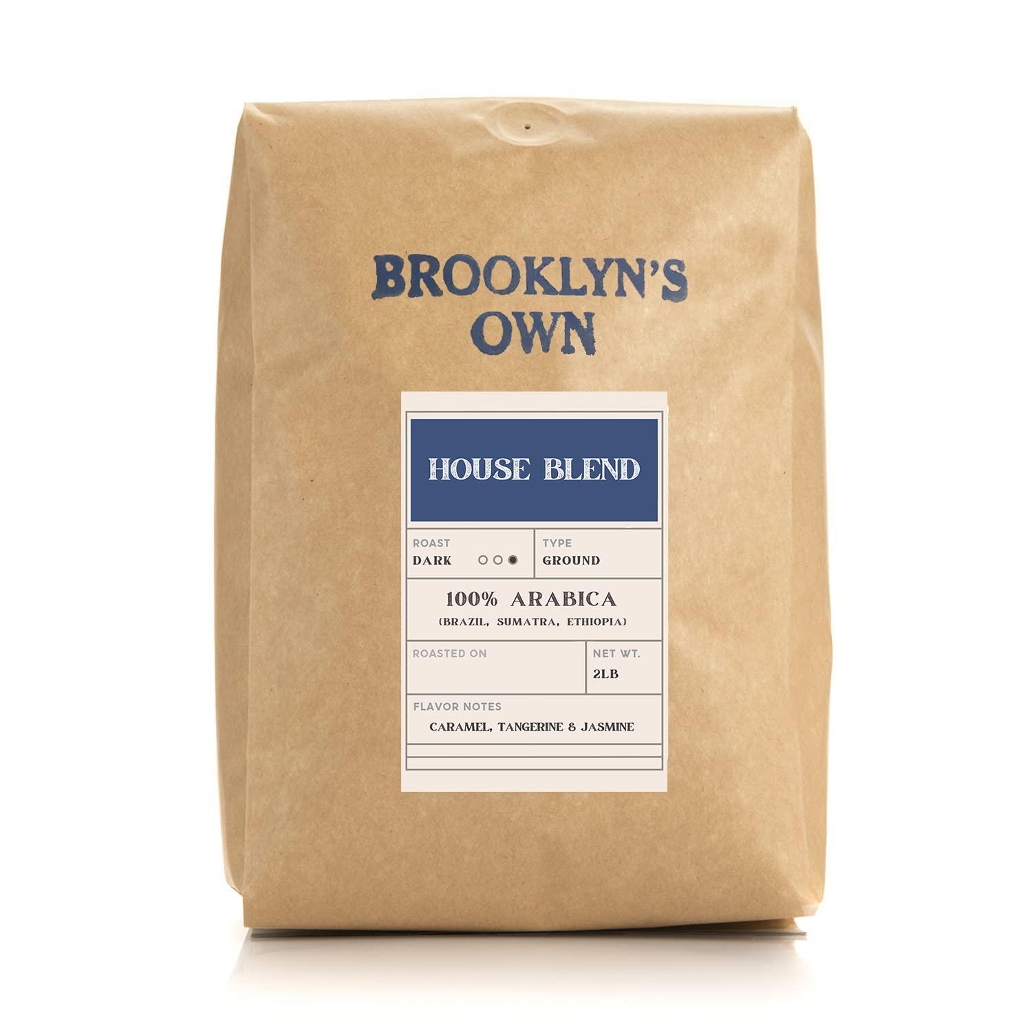 Brooklyn's Own Dark Roast House Blend Ground Coffee - 100% Arabica From Brazil, Sumatra and Ethiopia (2 LB)
