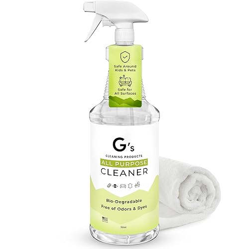 G's Cleaning Biodegradable All Purpose Cleaner - 32 oz Non-Toxic Natural Cleaning Spray - Multipurpose Cleaner Spray for Multi Surface, Kitchen