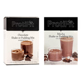 PROTIFIT - High Protein Chocolate & Mocha Pudding & Shake Mix 2 Pack, 15g Protein, Low Calorie, Low Fat, Low Carb, Aspartame Free, Idea Protein