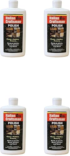 Granite and Marble Polish - Cleans and Protects - Italian Craftsman 16 oz (Four Pack)