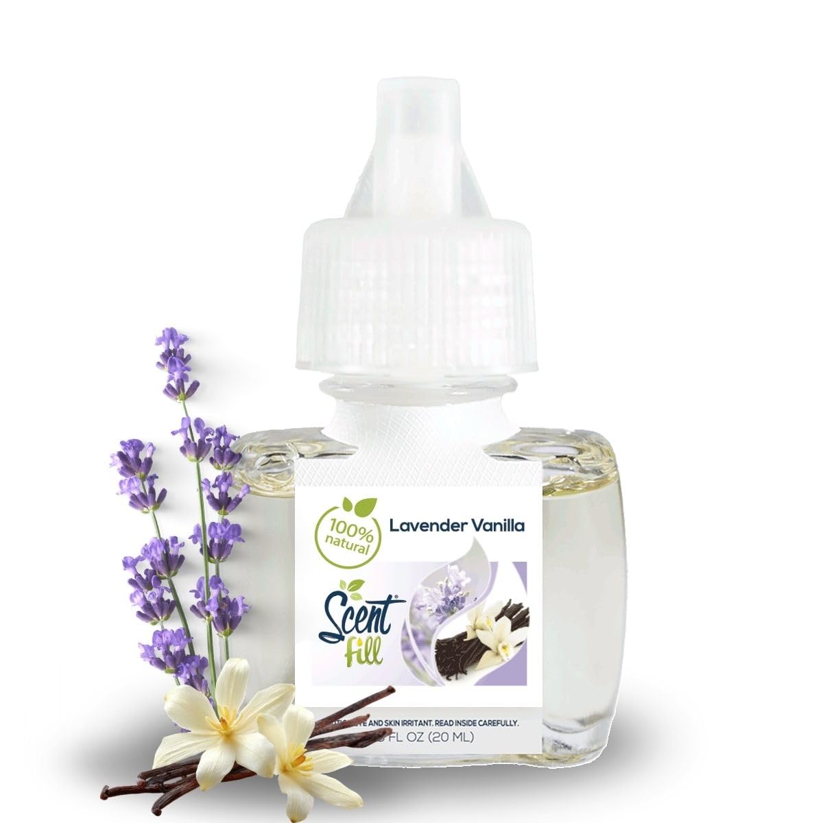 Scent Fill 100% Natural Lavender Vanilla Plug in Air Freshener, Scented Oil Refills, 3 Refills