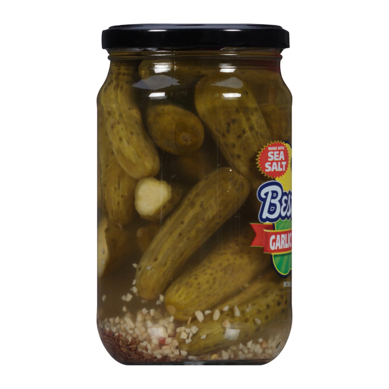 Best Maid Products - 24 Ounce Glass Jars Baby - Dill, Kosher, Hamburger Slices, Garlic Bites, Habanero Chips, & Xtreme Hot Pickles (2 Pack, Garlic