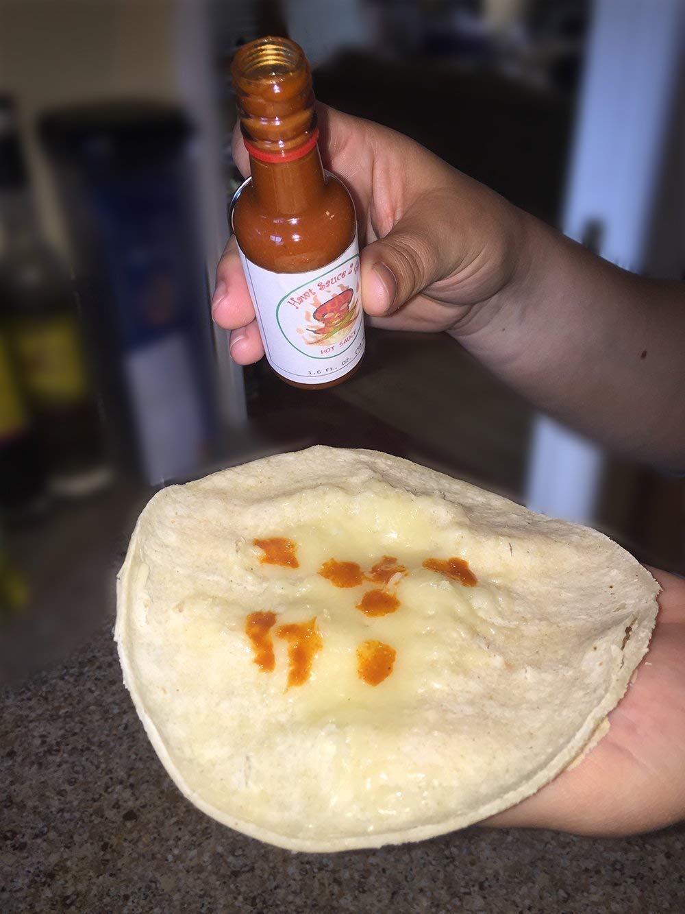 HawtSauce2Go 1.6oz bottle - Hot Sauce Kit with Food Funnel and Keychain