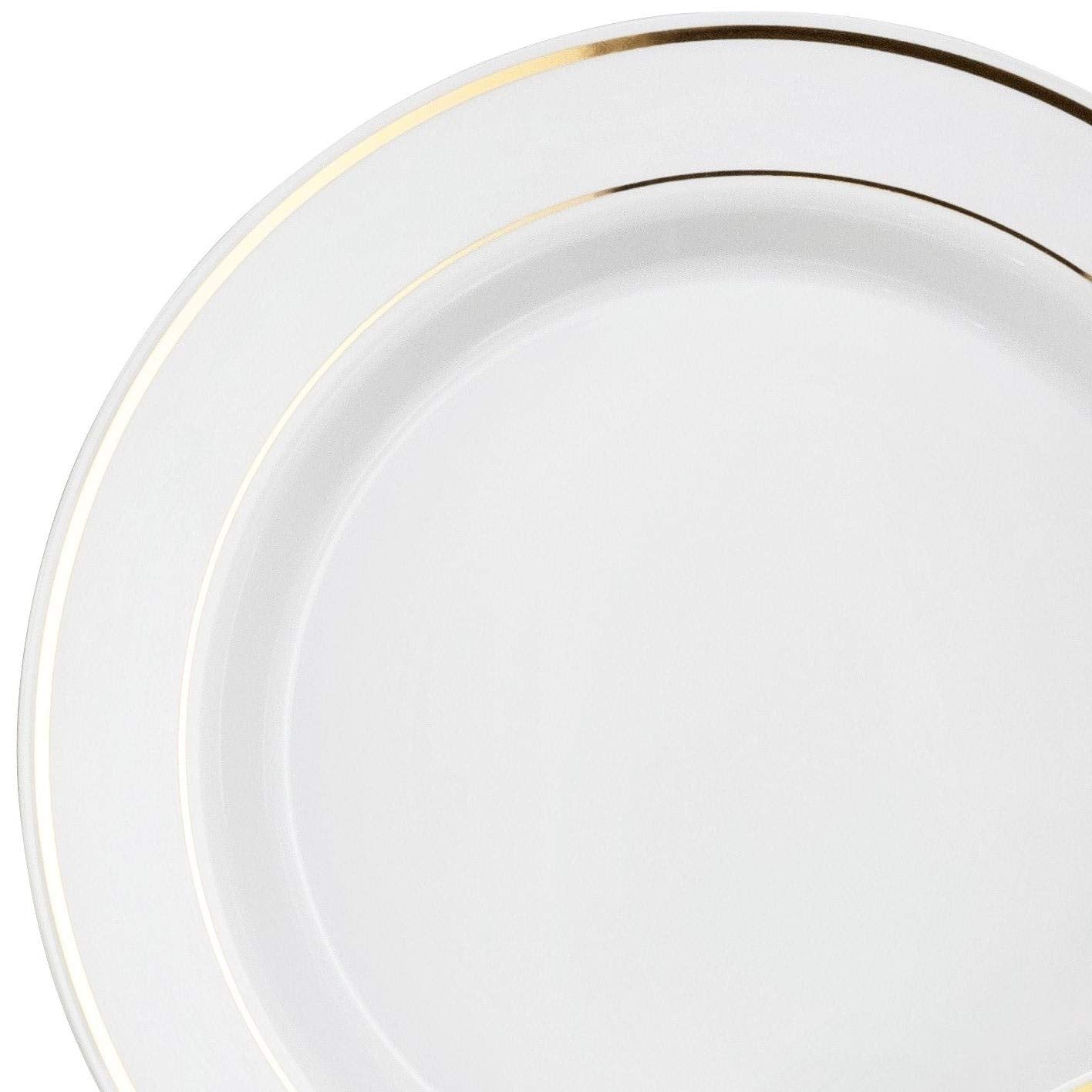 " OCCASIONS " 50 Plates Pack (25 Guests)-Heavyweight Wedding Party Disposable Plastic Plate Set -25 x 10.5'' Dinner + 25 x 7.5'' Salad/Dessert plates
