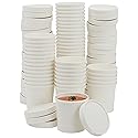 Juvale Disposable Soup & Ice Cream Containers with Lids - 12 oz White Paper, 50 Count - Disposable Bowls for Hot Soup & Ice Cream Cups with Lids