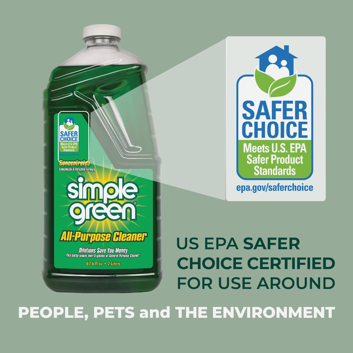 Simple Green 13014 67 All Purpose Cleaner, Green, 67.6 Fl Oz, 1 Count