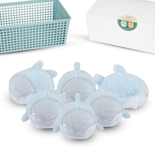 XL Size Wool Dryer Balls 6 Pack- Over 2000 Loads,Whale Shark Appearance,100% Pure New Zealand Wool,Hypoallergenic,Reduces Cloth Wrinkles, and Saves on