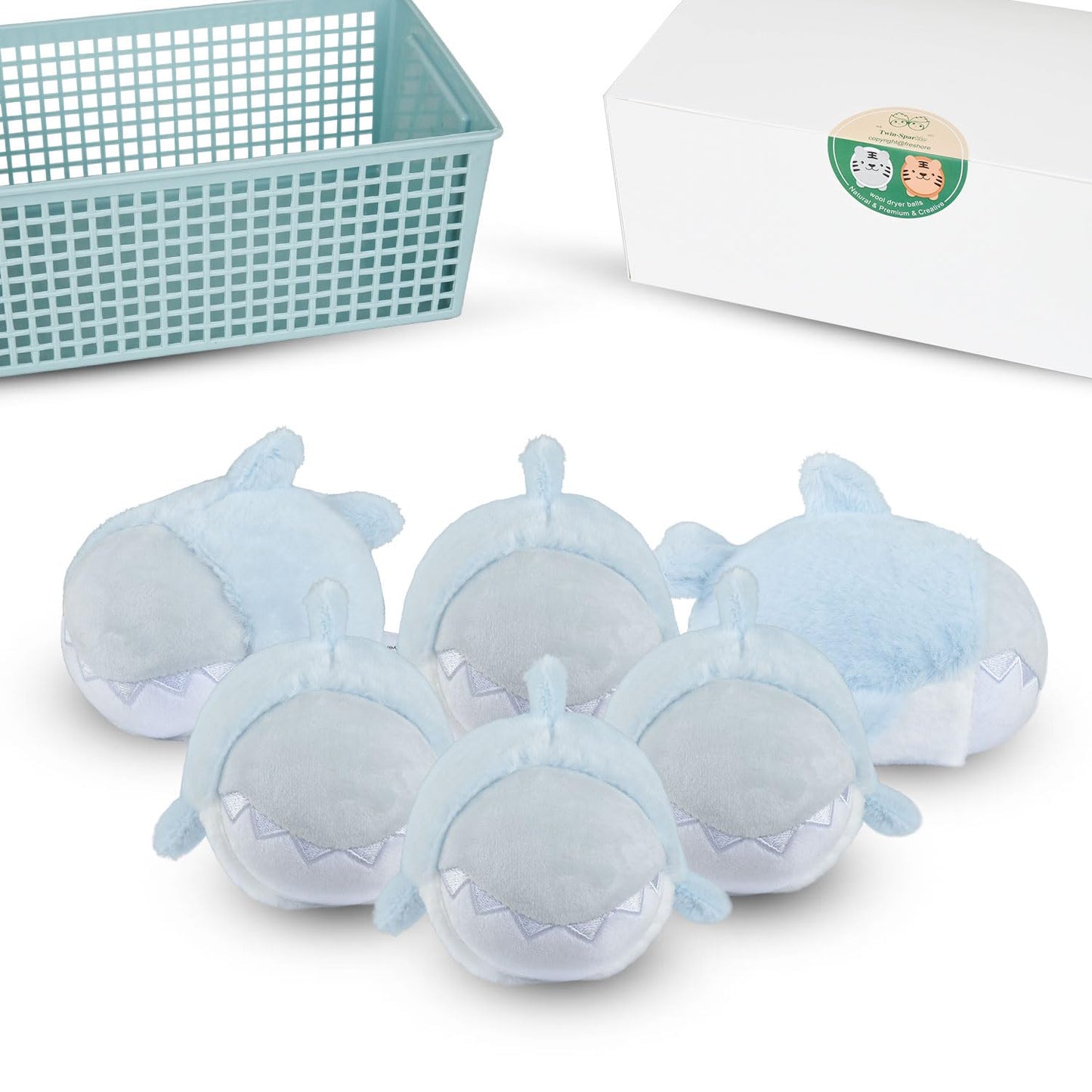 XL Size Wool Dryer Balls 6 Pack- Over 2000 Loads,Whale Shark Appearance,100% Pure New Zealand Wool,Hypoallergenic,Reduces Cloth Wrinkles, and Saves on