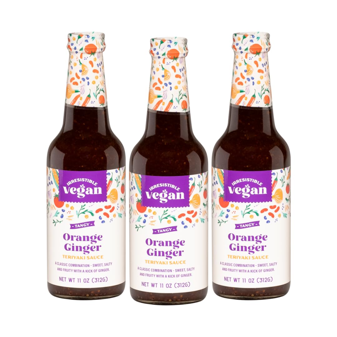 Irresistible Vegan Orange Ginger Organic Teriyaki Sauce 11oz - 316g (11oz, 3)