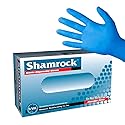 Shamrock Nitrile Disposable Gloves Blue - 5 mil, Powder-Free, Latex-Free, Rubber Cleaning Glove, Food Grade, Salon Use, Large, 80113