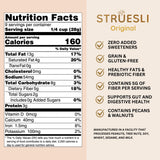 Struesli Original Organic Granola, Grain & Gluten Free, Healthy Snacks with Chia Seeds, Nuts and Sea Salt, Prebiotic High Fiber Food for Yogurt